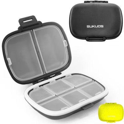 Sukuos Daily Use Pill Organizer Case, 8 Easy to Open Compartments, X-Large Portable Travel Pill B... | Target