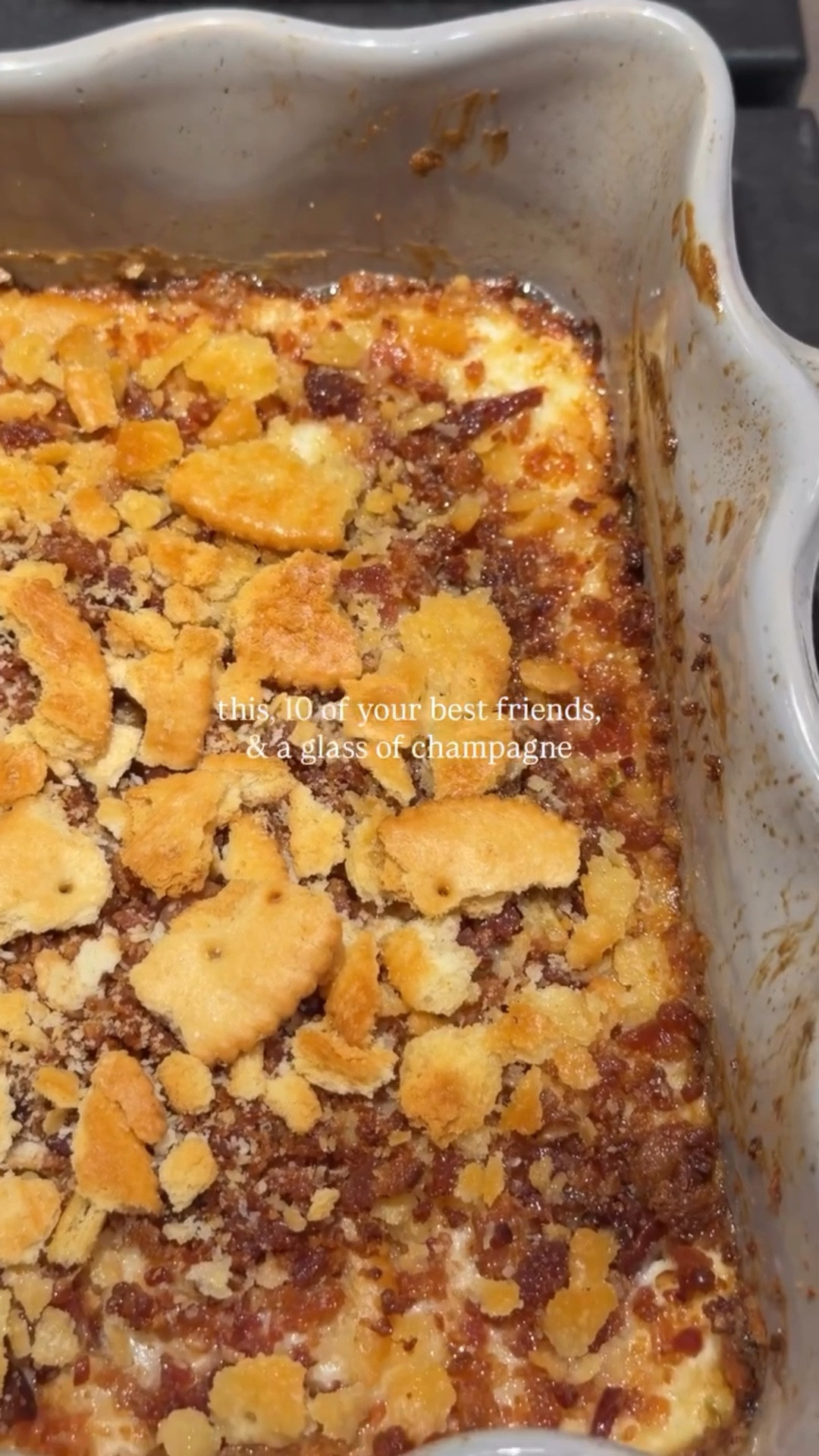 holiday party season is here 🥂 my mom has been making this easy dip for as long as I can remember — it’s always a crowd pleaser and a great one to prep ahead of time! sharing the recipe below! 

2 cups Swiss cheese
1 cup mayo
1 cream cheese
1/4 cup green onion
Ritz crackers, crushed
1/2 cup-1 cup cooked crushed bacon bits

1. Preheat oven to 350 degrees if cooking immediately. 
2. In a large bowl, mix together 2 cups shredded Swiss, 1 cup mayo, 8 oz cream cheese, and 1/4 cup green onion. 
3. Add the mixture to a baking dish (If prepping this ahead of time, cover and set in the fridge until ready to bake).
4. Once you’re ready to bake, top with crushed ritz crackers and bacon. 
5. Place in the oven to bake until bubbly. About 12-15 minutes. 
6. Serve warm with ritz crackers to enjoy!

#LTKfoodie #LTKHoliday