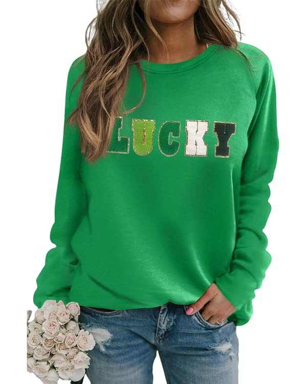 Ecosunny Women's Casual Holiday Mardi Gras Sweatshirt Sequin Print Round Neck Long Sleeve Loose P... | Amazon (CA)