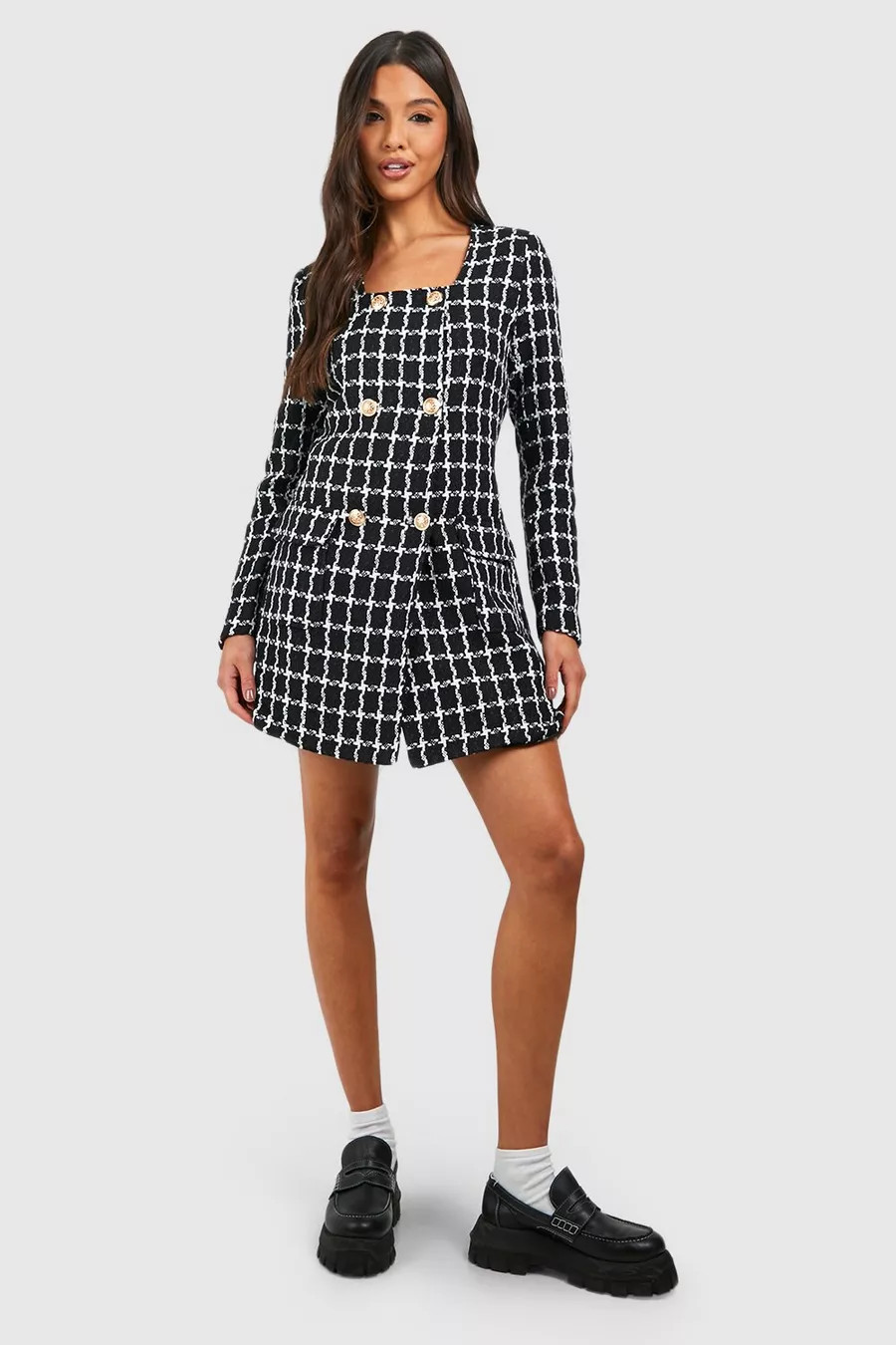 Boucle Blazer Dress | Boohoo.com (UK & IE)
