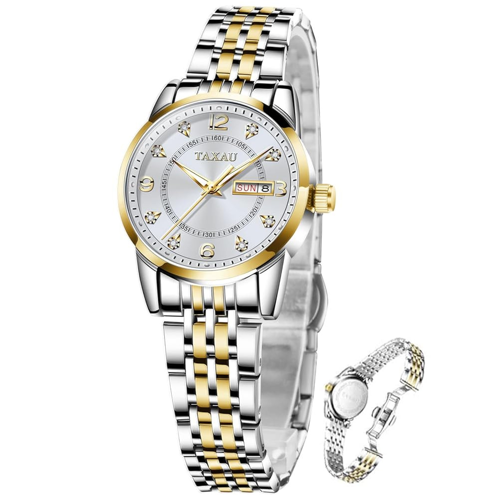 Womens Watch Fashion Dress Waterproof Silver Watches for Women Casual Easy Read Quartz Analog Wom... | Amazon (US)