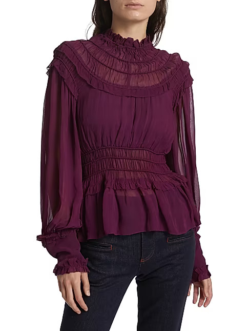 Chiffon Ruffled Blouse | Saks Fifth Avenue