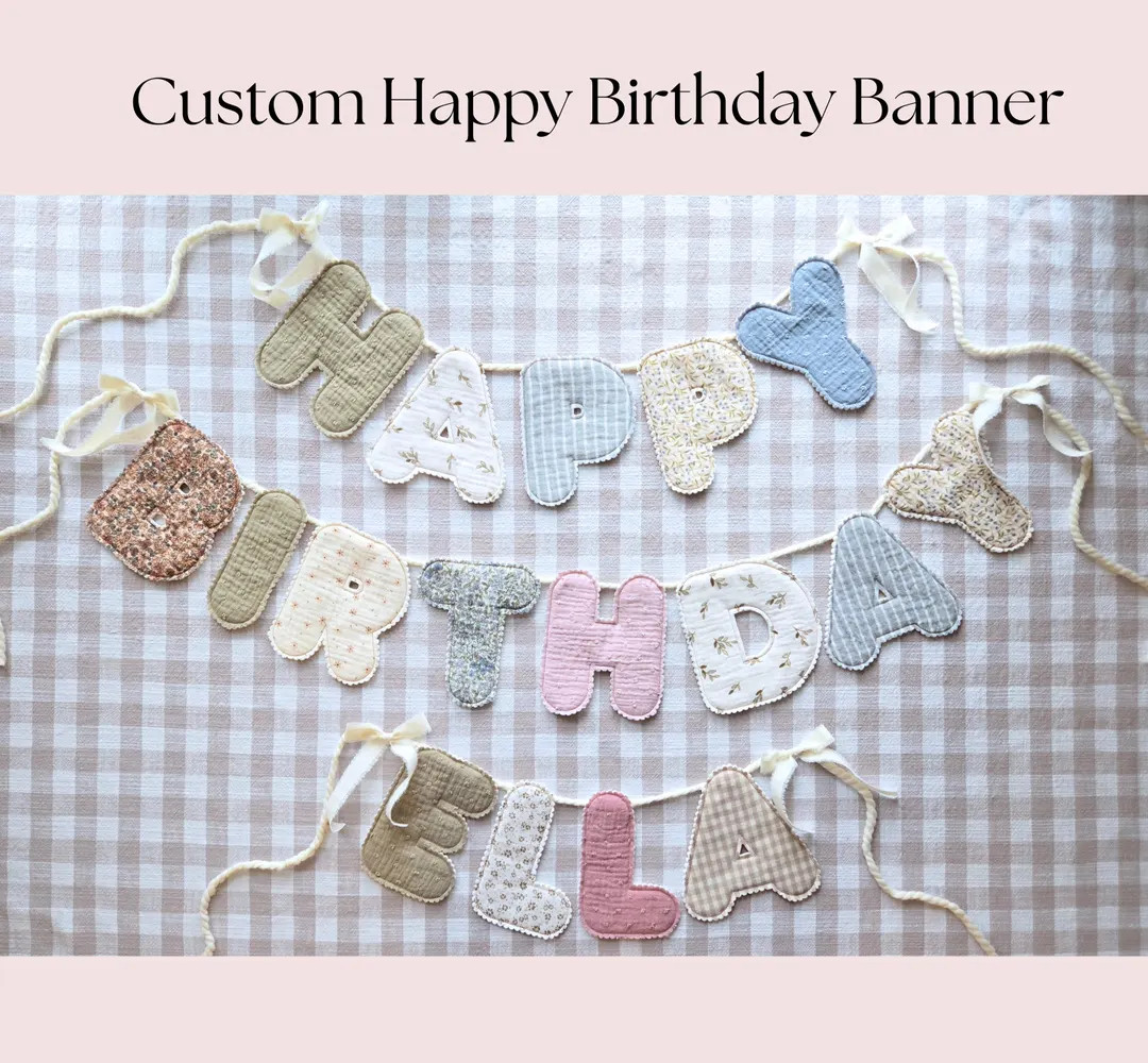 Custom Happy Birthday Banner With Name - Etsy | Etsy (US)