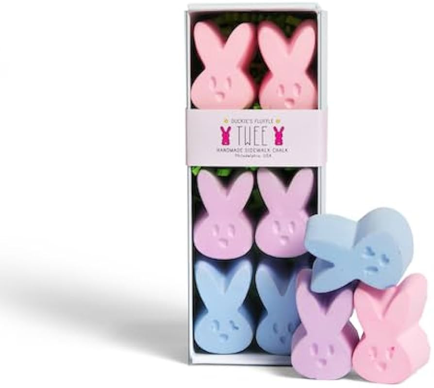 TWEE DUCKIE'S FLUFFLE #1 Handmade Sidewalk Chalk Bunnies/Peeps | Pink, Purple, Blue | Party Gift ... | Amazon (US)