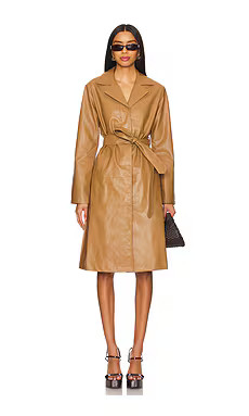 superdown Viktoria Faux Leather Coat in Camel from Revolve.com | Revolve Clothing (Global)