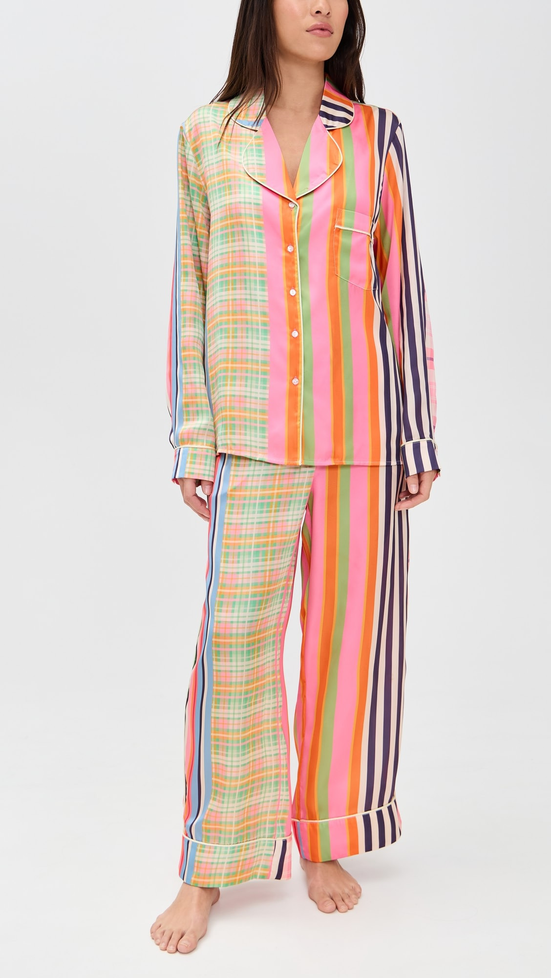 Multi Stripe and Check Classic Pj Set | Shopbop