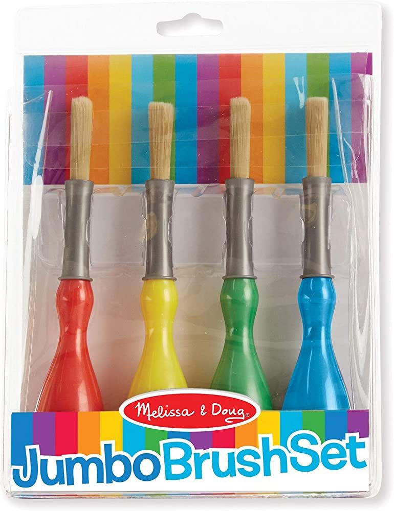 Melissa & Doug Jumbo Brush Set - 4-Pack, Paintbrushes in Red, Blue, Green, Yellow | Amazon (US)