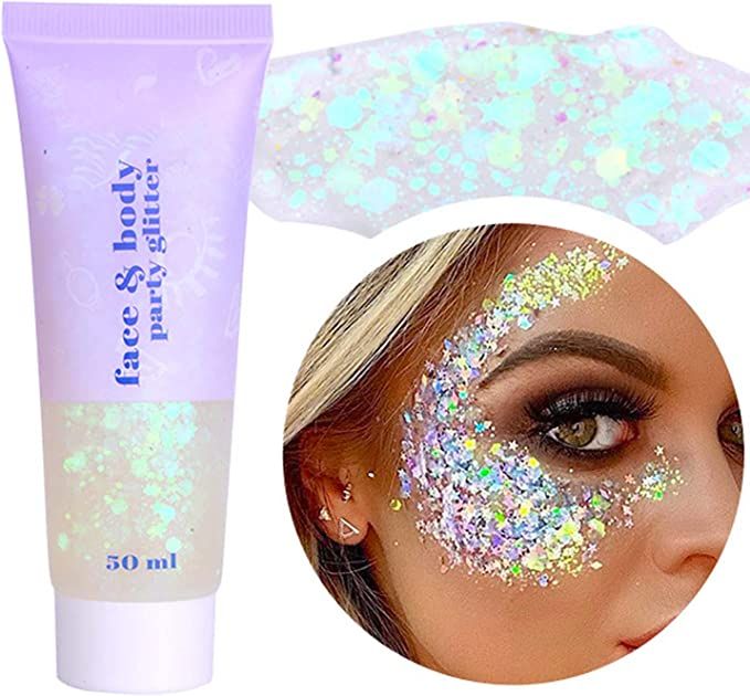 DAGEDA Body Glitter Gel, Face Glitters Body Gel Sequins Shimmer Liquid Eyeshadow, Chunky Glitter ... | Amazon (US)