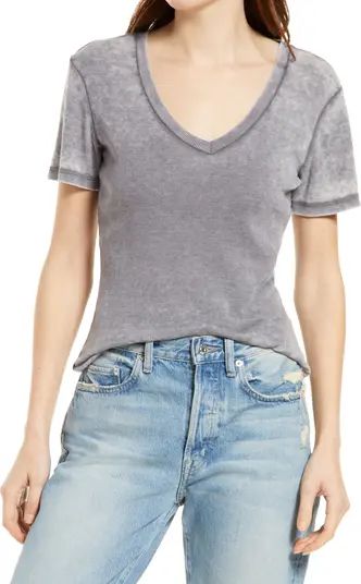 Washed Rib V-Neck T-Shirt | Nordstrom