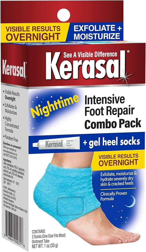 Kerasal Intensive Foot Repair Skin Healing Ointment, 1 Oz and Zen Toes Moisturizing Gel Socks, On... | Amazon (US)