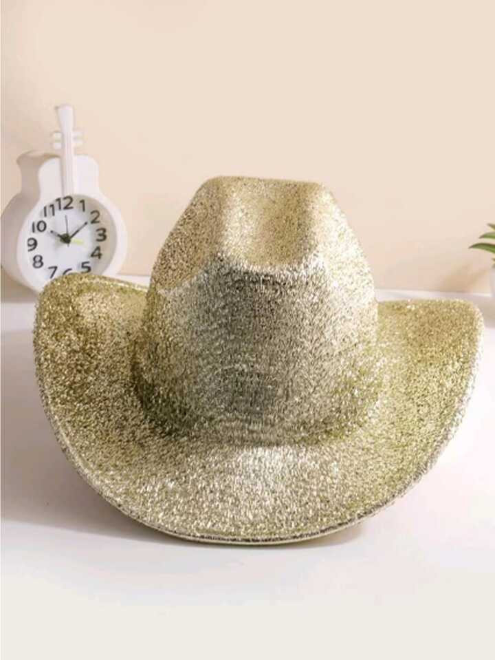1 Unidade Chapéu Fedora De Cowboy Com Lantejoulas Em Estilo Boho Sólido Para Uso Diário Femini... | SHEIN