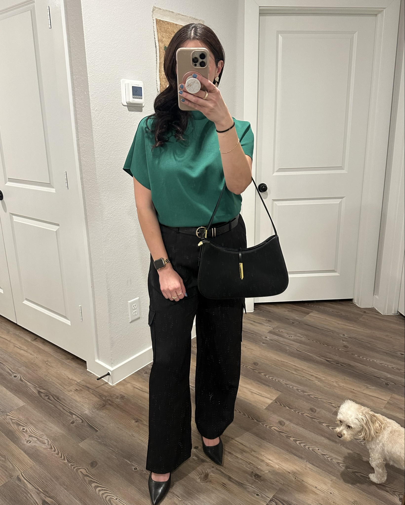 Christmas service outfit. I love the mock neck of this top! I actually wore this outfit recently on a work trip too! 

The jacket is old but linked a couple of similar options. 

#LTKHoliday #LTKMidsize #LTKgrwm