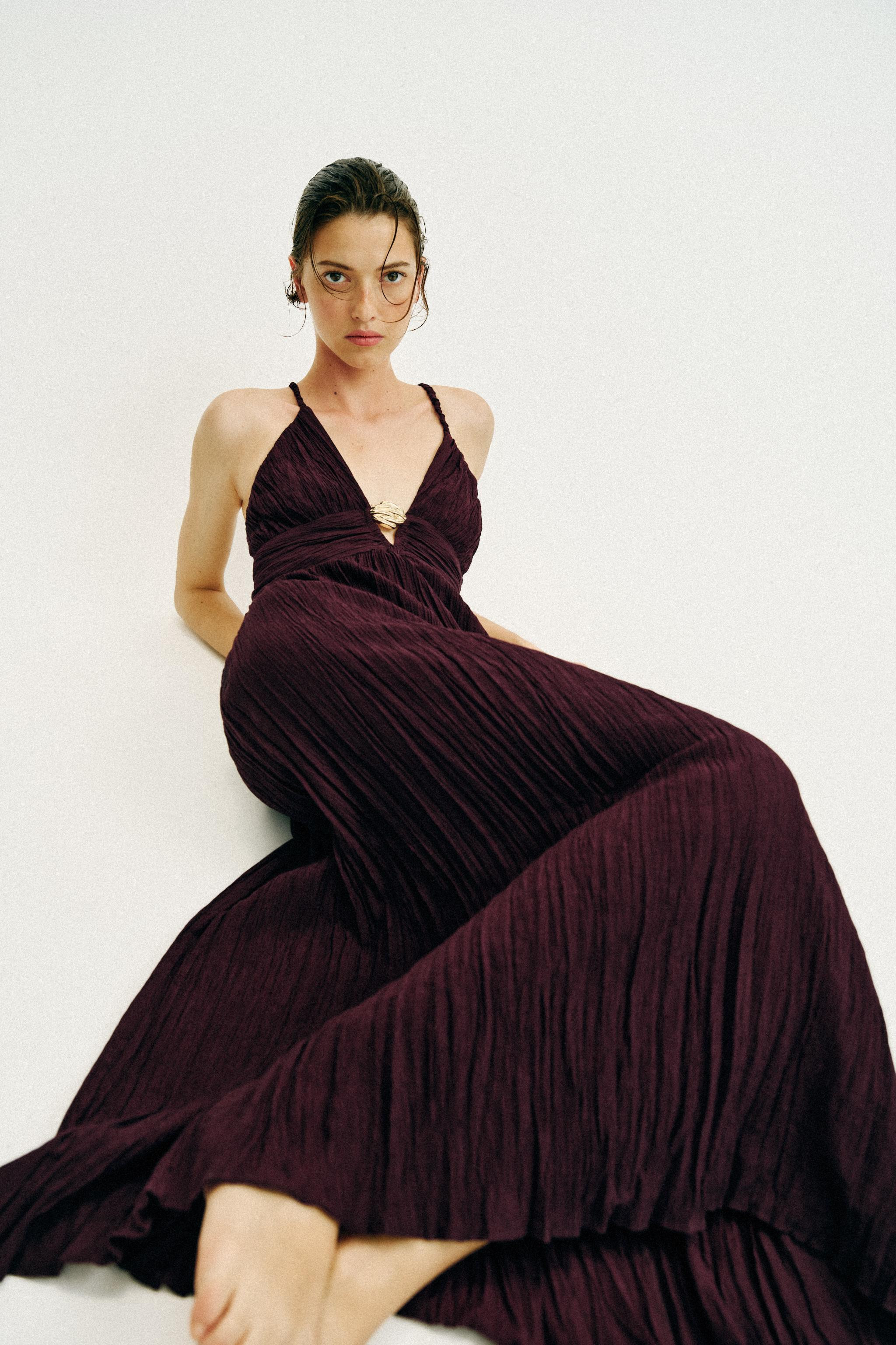 GOLD-TONE HARDWARE MIDI DRESS | Zara US
