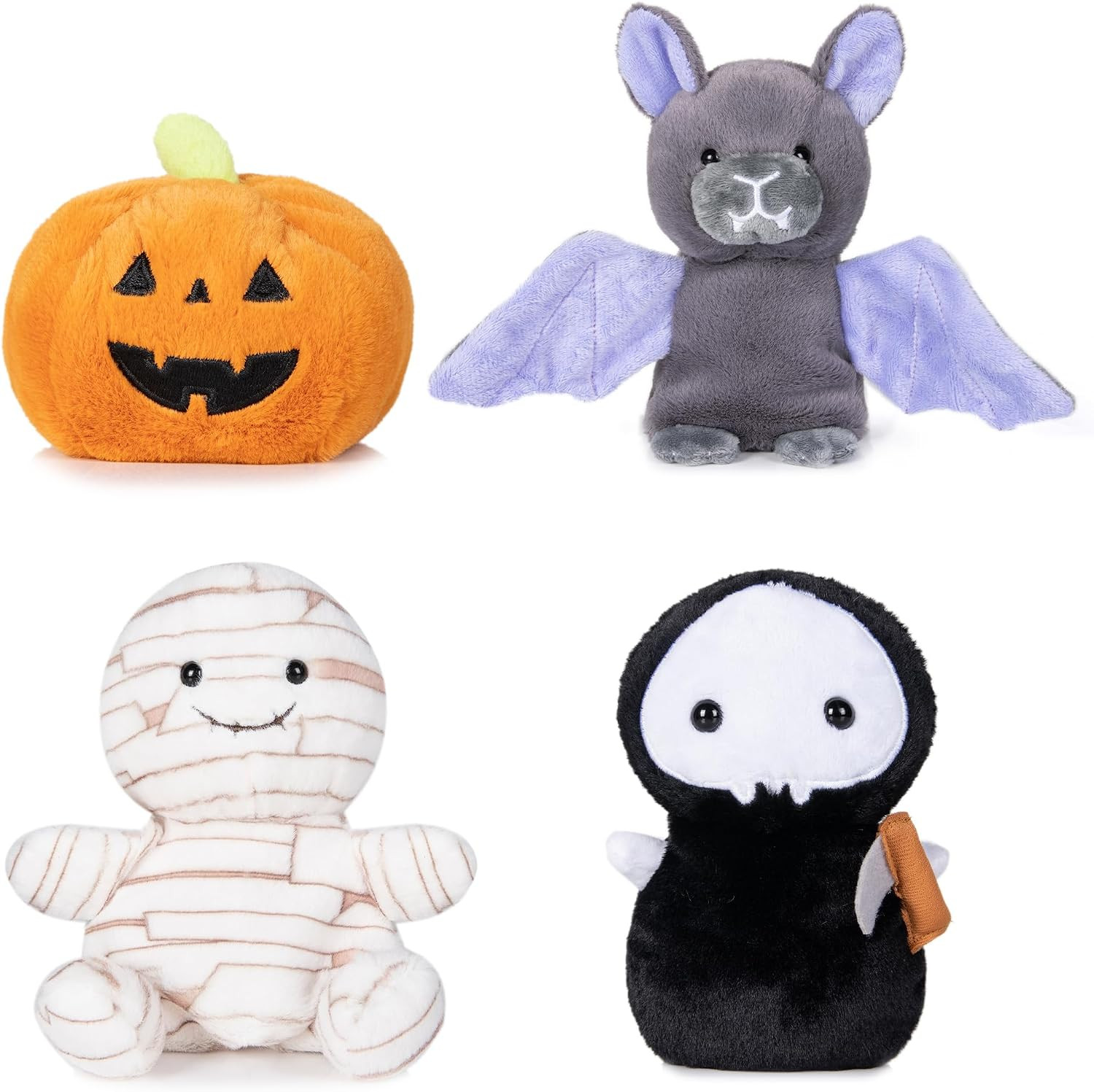 My OLi Halloween Plush Toys Set - Bat Mummy Ghost & Pumpkin Stuffed Animals | Amazon (US)