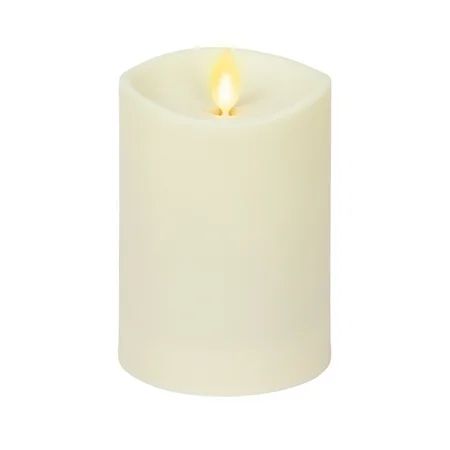 Matchless - Ivory Outdoor Flameless Candle Pillar - Melted Top Unscented - 3.2 x 5.1 | Walmart (US)