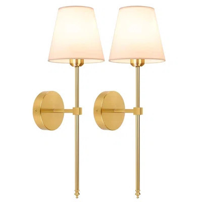 Battery Operated Wall Sconce Set Of 2, 5CCT Gold Rechargeable Wall Lights With Remote, 10 RGB Dimmable Colors Wireless Battery Powered Wall Sconce Wal | Wayfair North America