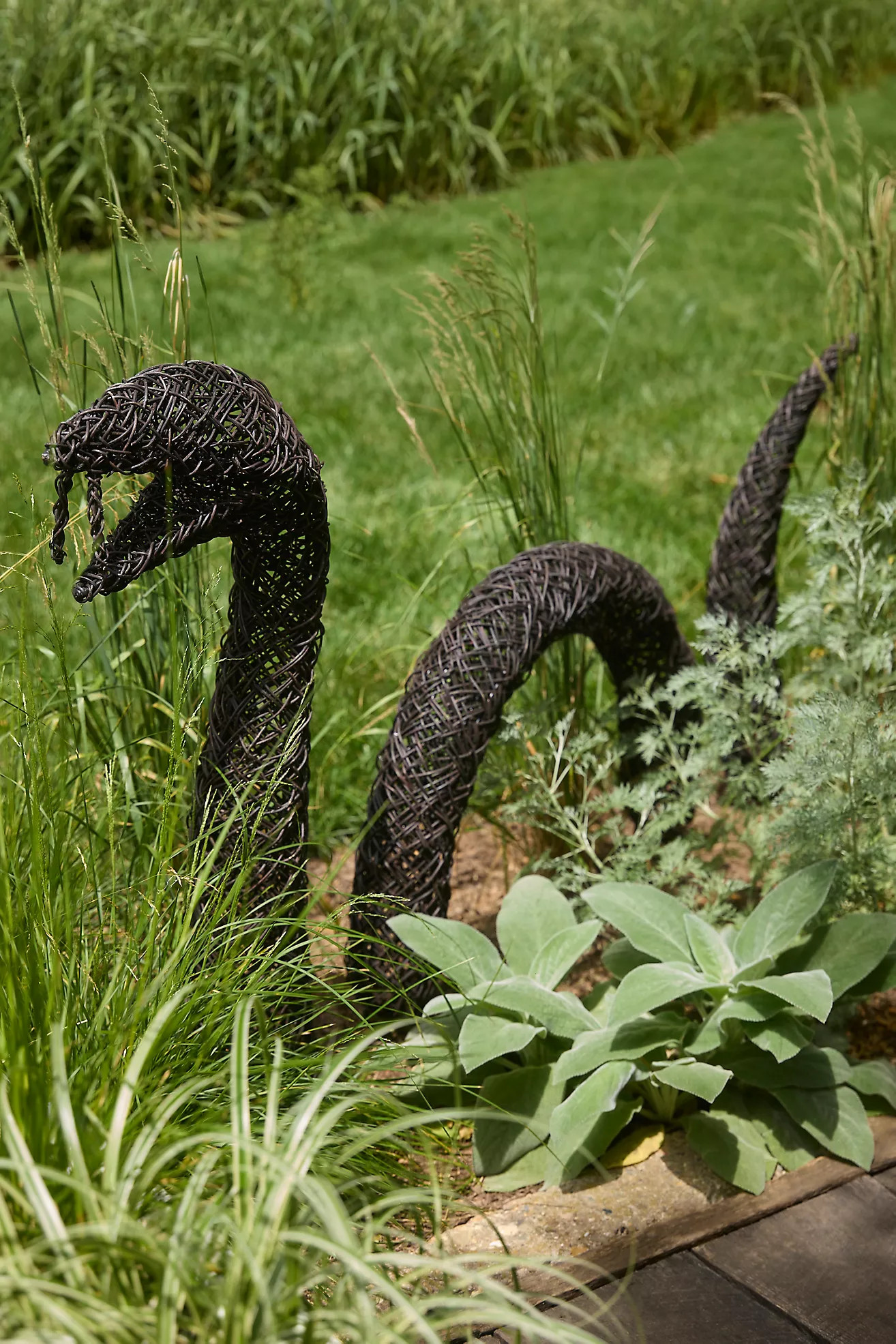 Giant Woven Rattan Snake Garden Stake Set | Anthropologie (US)
