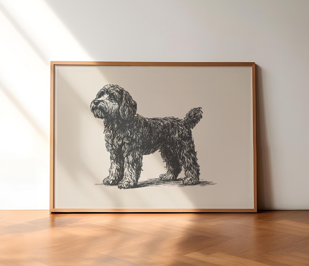Cavapoo Vintage Print, Cavoodle Vintage Poster, Dog Wall Art Decor, Antique Vintage Painting, Cou... | Etsy (US)