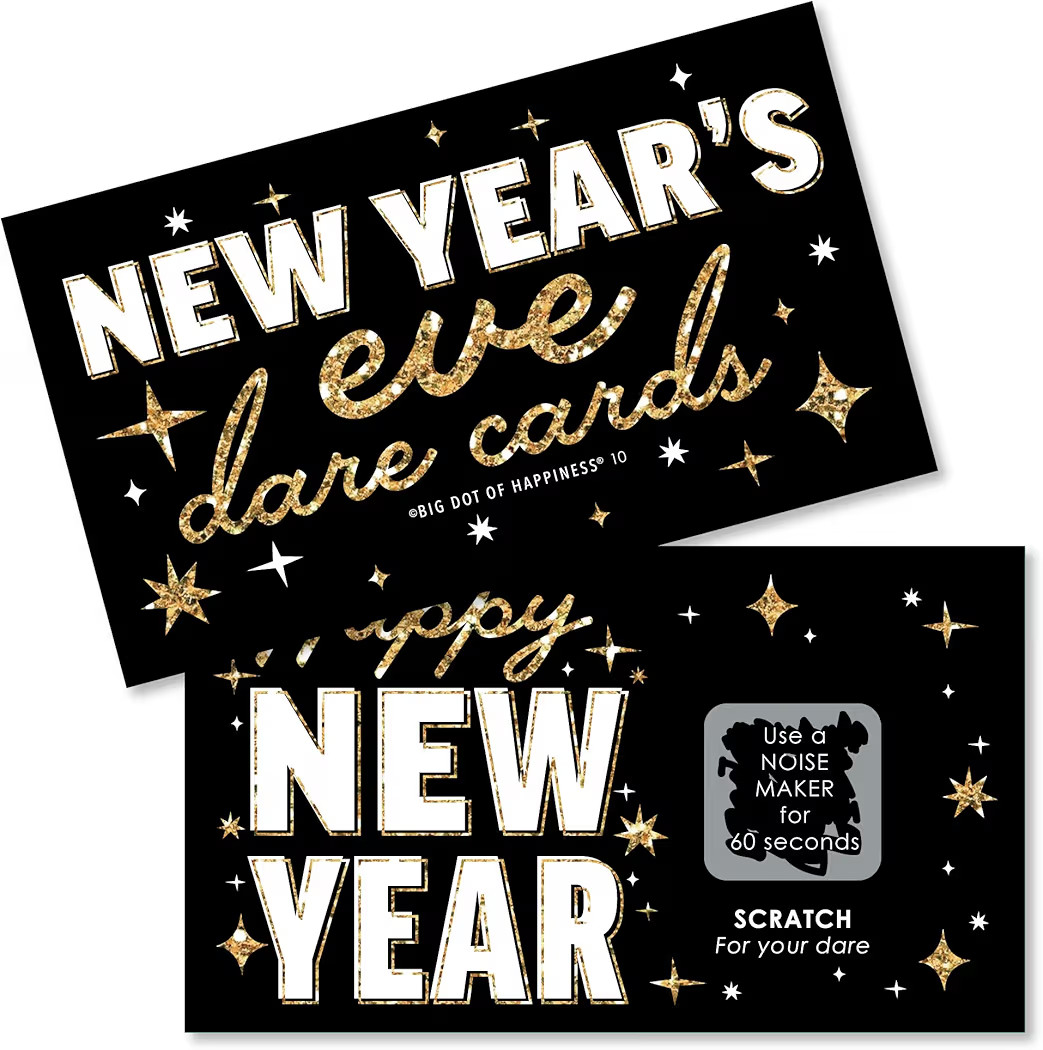Big Dot of Happiness Hello New Year - NYE Party Game Scratch Off Dare Cards - 22 Count | Amazon (US)