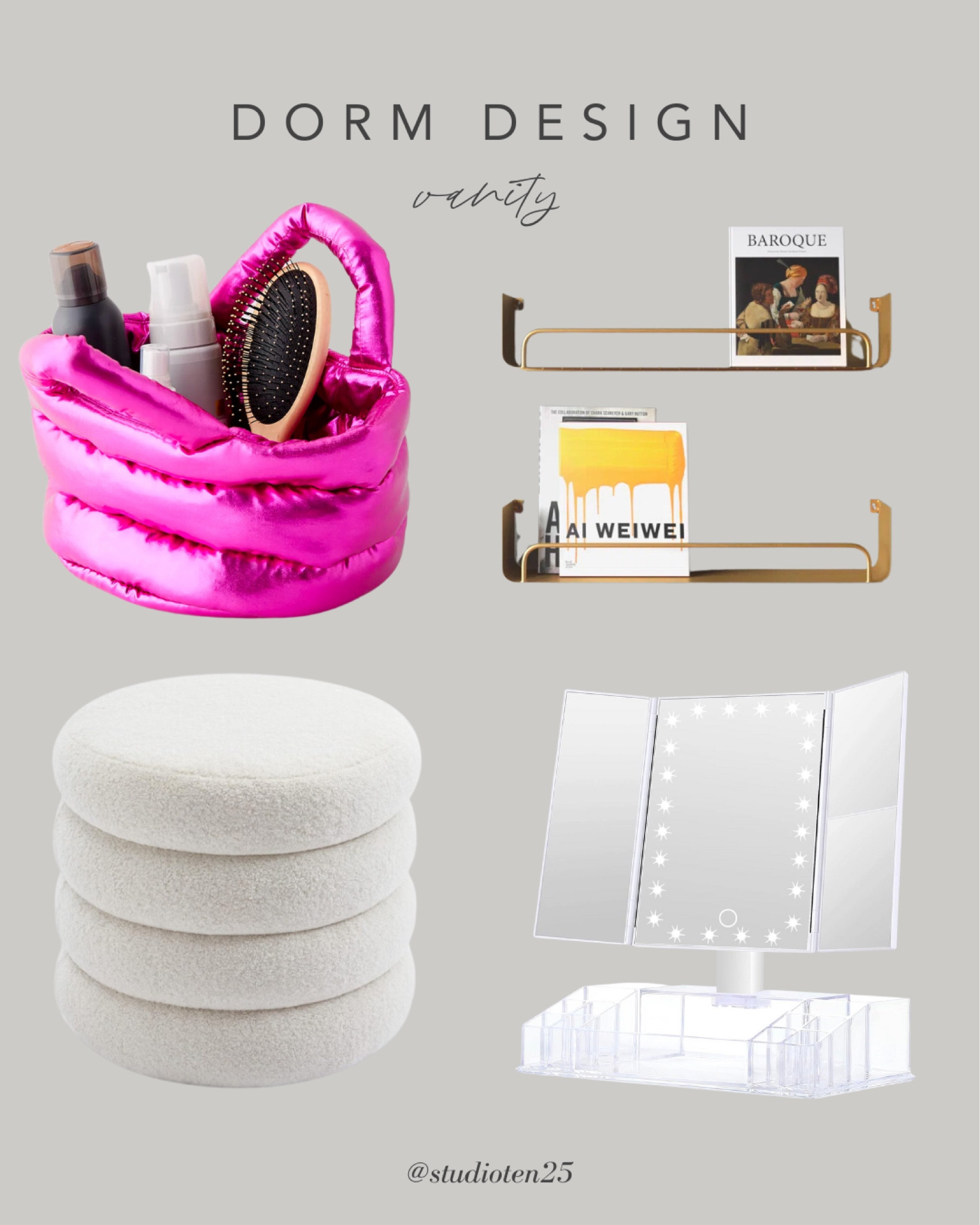 Vanity solutions for small spaces like dorm rooms or sorority houses. 

#LTKstyletip #LTKU #LTKhome