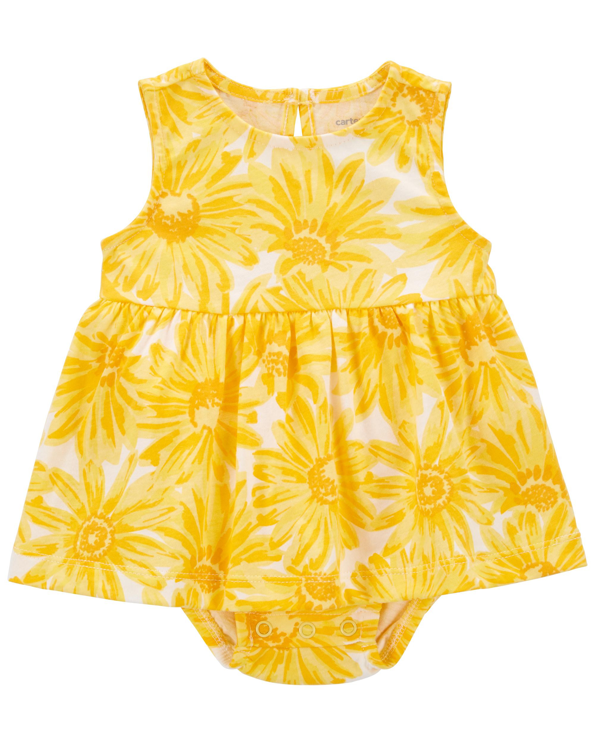 Baby Sunflower Bodysuit Dress | carters.com | Carter's