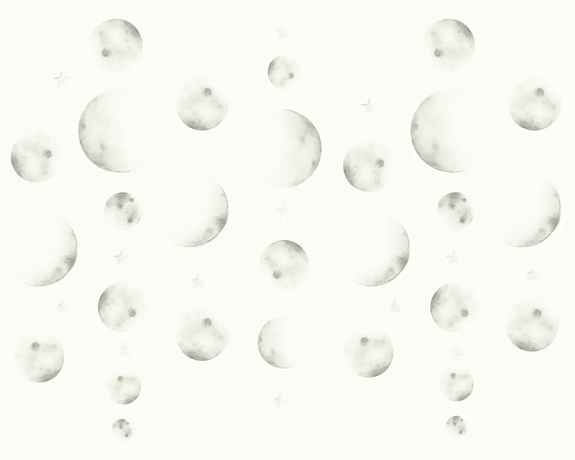 Luna Mural - Moon Wallpaper | Nursery | Etsy (US)
