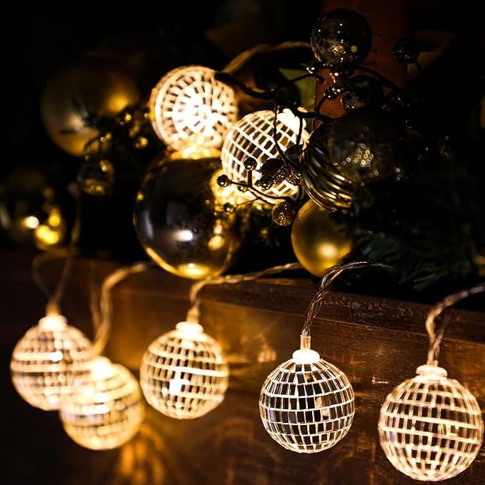 LED Disco Ball Decorations Mirror Disco Ball Ornaments 70s Disco Party Supplies Mini Disco Balls ... | Amazon (US)