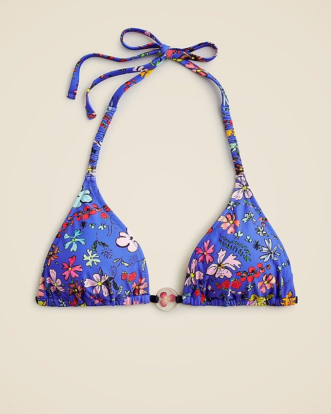 Dauphinette X J.Crew string bikini top in cornucopia floral | J. Crew US