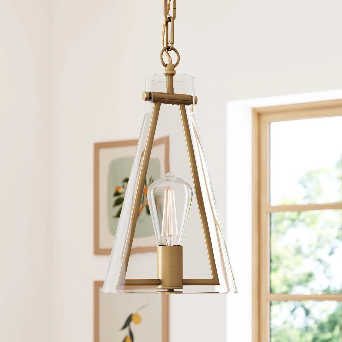 Olton Pendant Light | Single Light Fixture | Clear Glass Shade | Nathan James