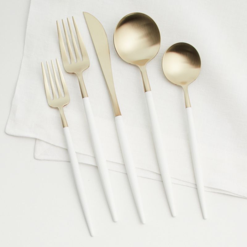 Aero Holiday White Champagne 5-Piece Place Setting + Reviews | Crate & Barrel | Crate & Barrel