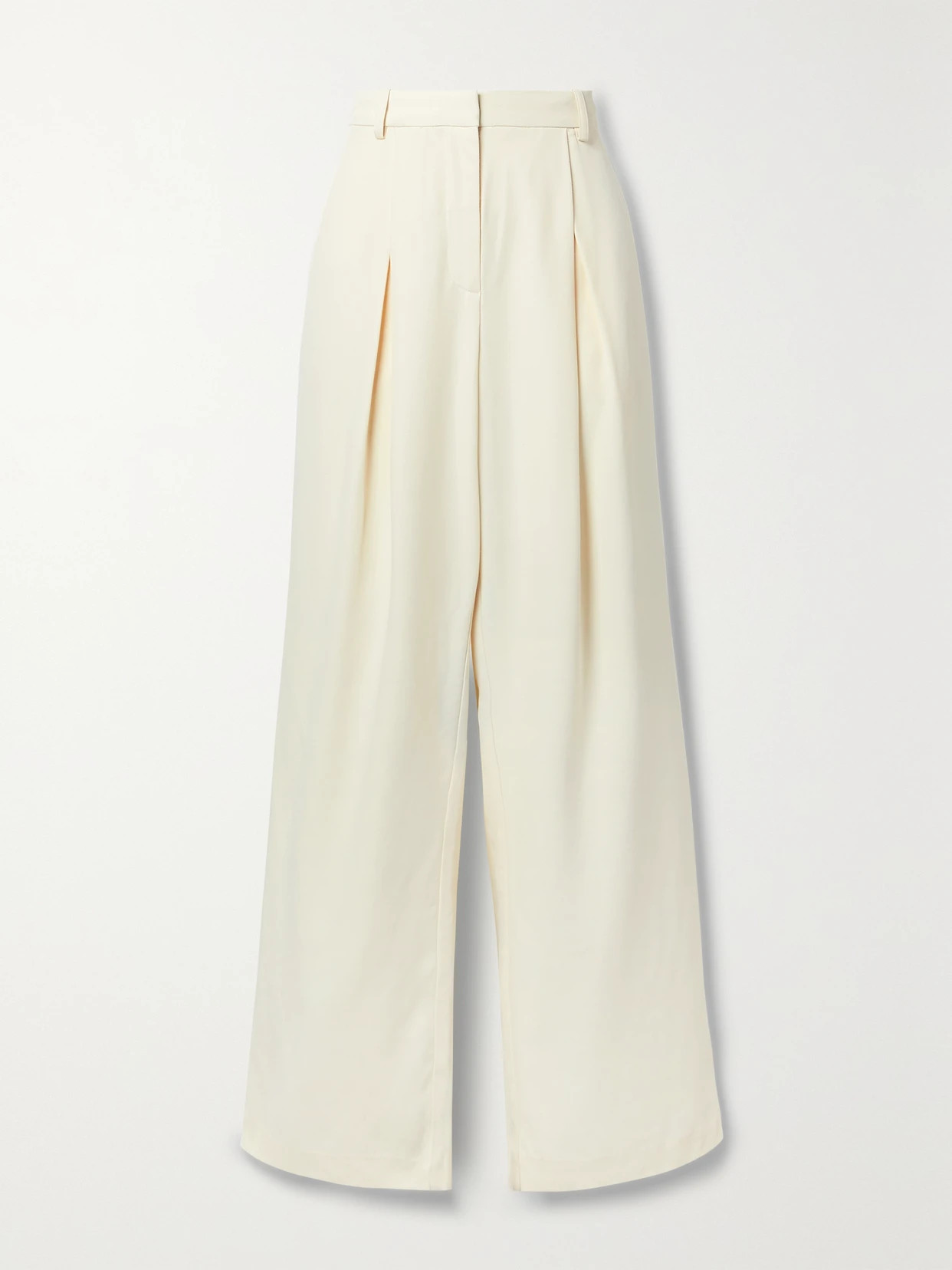 Co - Twill Wide-leg Pants - Ivory | NET-A-PORTER (US)