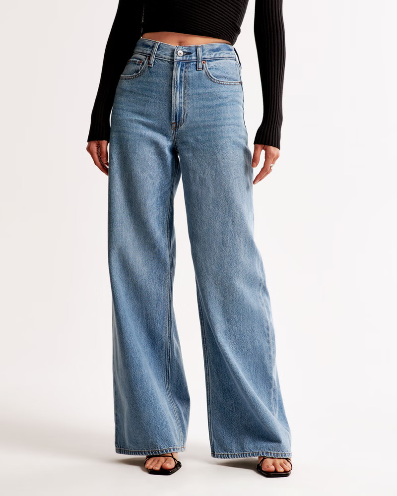 Women's High Rise Wide Leg Jean | Women's Clearance | Abercrombie.com | Abercrombie & Fitch (US)