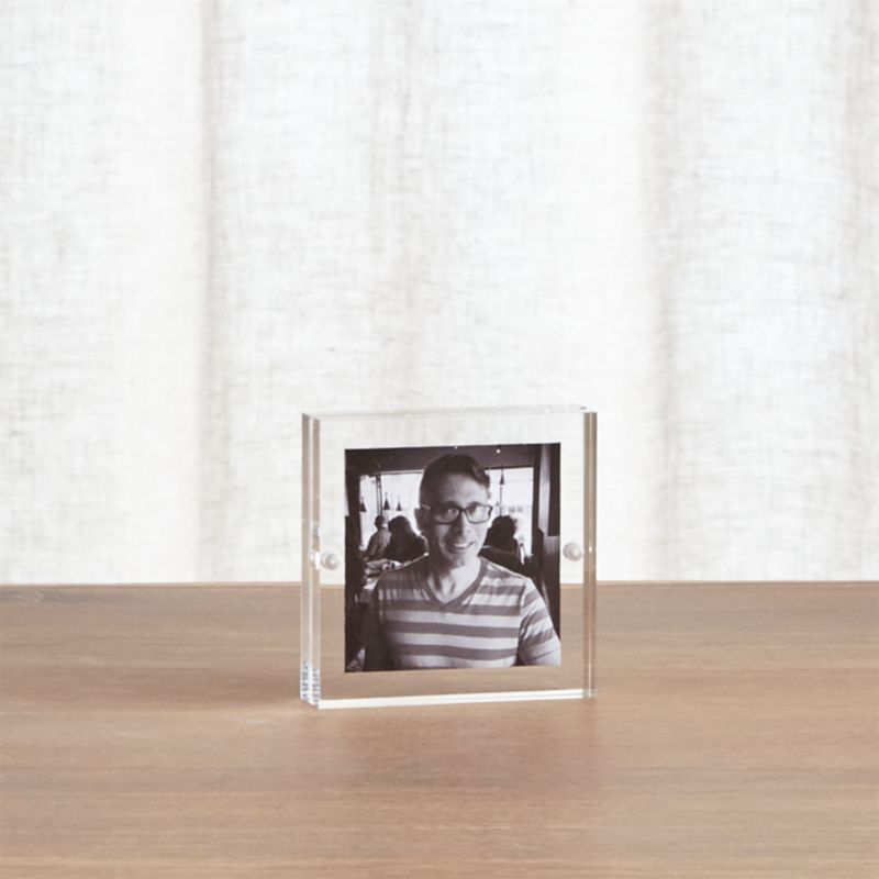 Acrylic 3x3 Block Picture Frame + Reviews | Crate and Barrel | Crate & Barrel