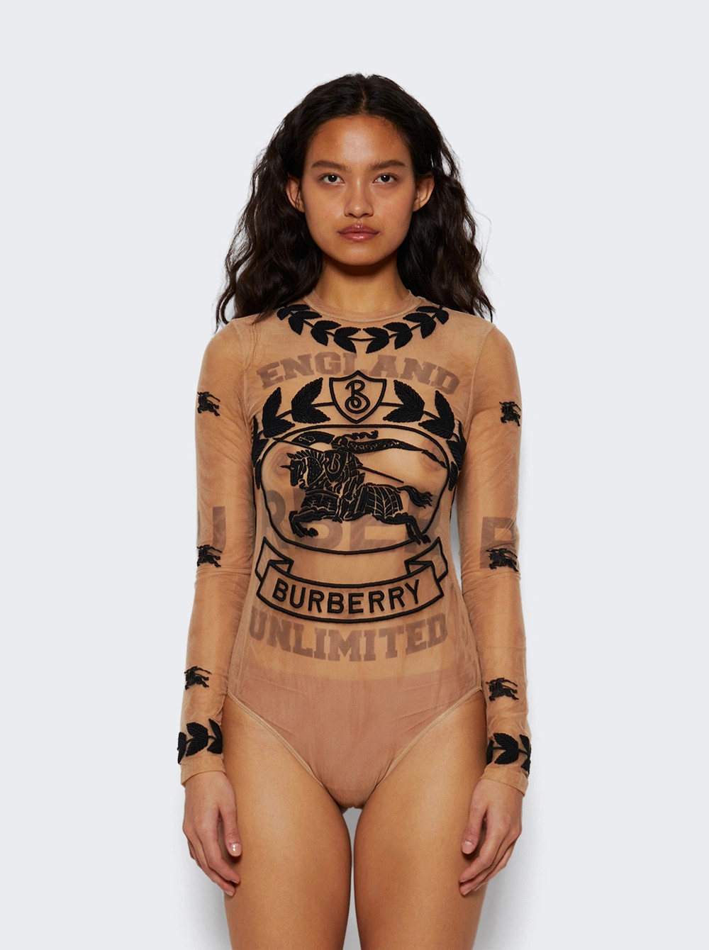 Ekd Embroidered Stretch Tulle Bodysuit | The Webster