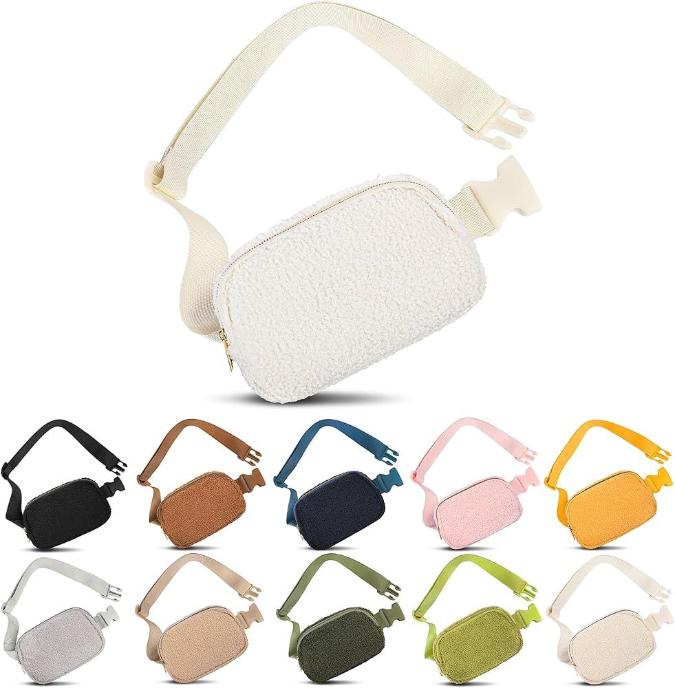 Frenou Fleece Belt Bag with Adjustable Strap for Women and Men Crossbody Fanny Bag Bum Bag, Waist... | Amazon (US)