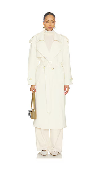 Dillon Trench Coat in Ivory | Revolve Clothing (Global)