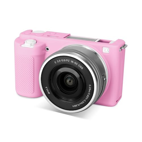Rieibi ZVE10 Case, Soft Silicone Protective Case for Sony ZV-E10 ZVE10 Camera, Lightweight Rubber Cover for Sony Alpha ZVE10 - Pink | Amazon (US)