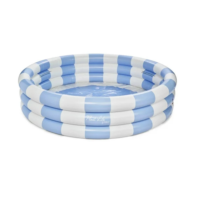 Float Life by Funboy Inflatable 3-Ring Pool, Blue Stripe - Summer Breeze, 65" Diameter, Children ... | Walmart (US)