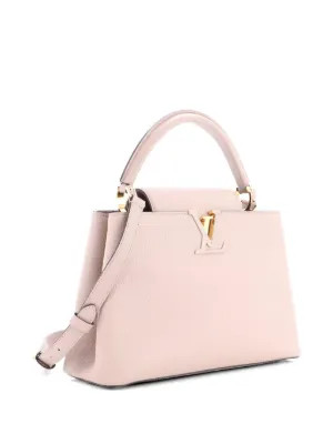 Louis Vuitton Pre-Owned Capucines Bag Leather PM Satchel | Grey | FARFETCH UK | Farfetch Global