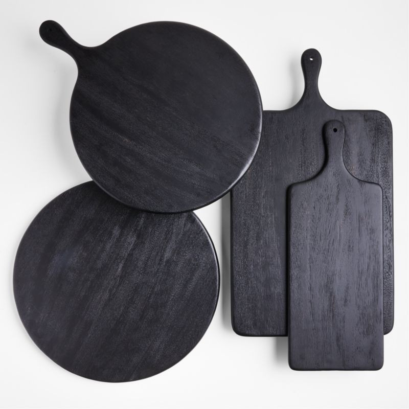 Tondo Ebonized Serveware | Crate & Barrel | Crate & Barrel