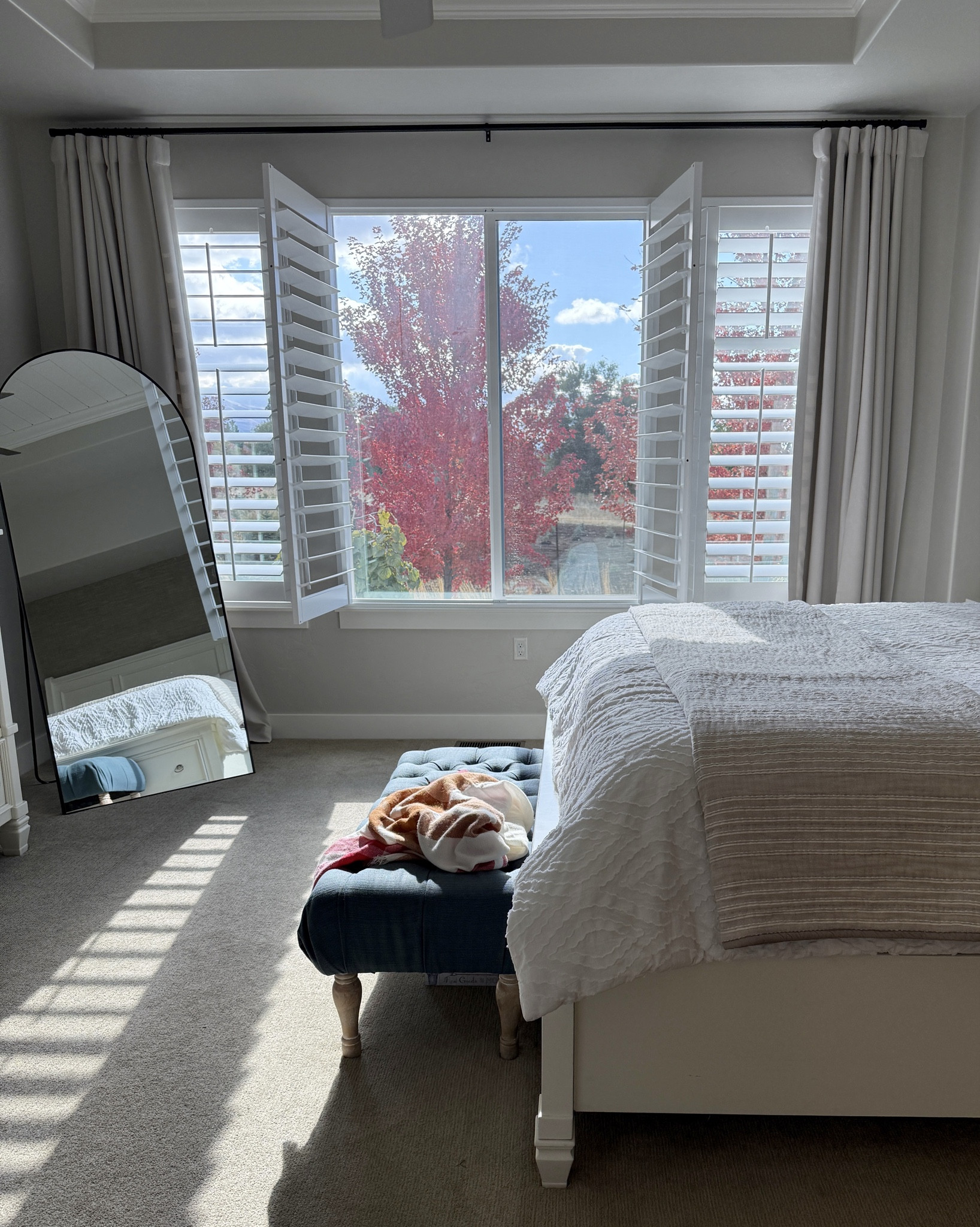 Shop some of my favorite functional bedroom decor from Amazon! Curtains are the birch color. 

Curtains | oversized mirror 