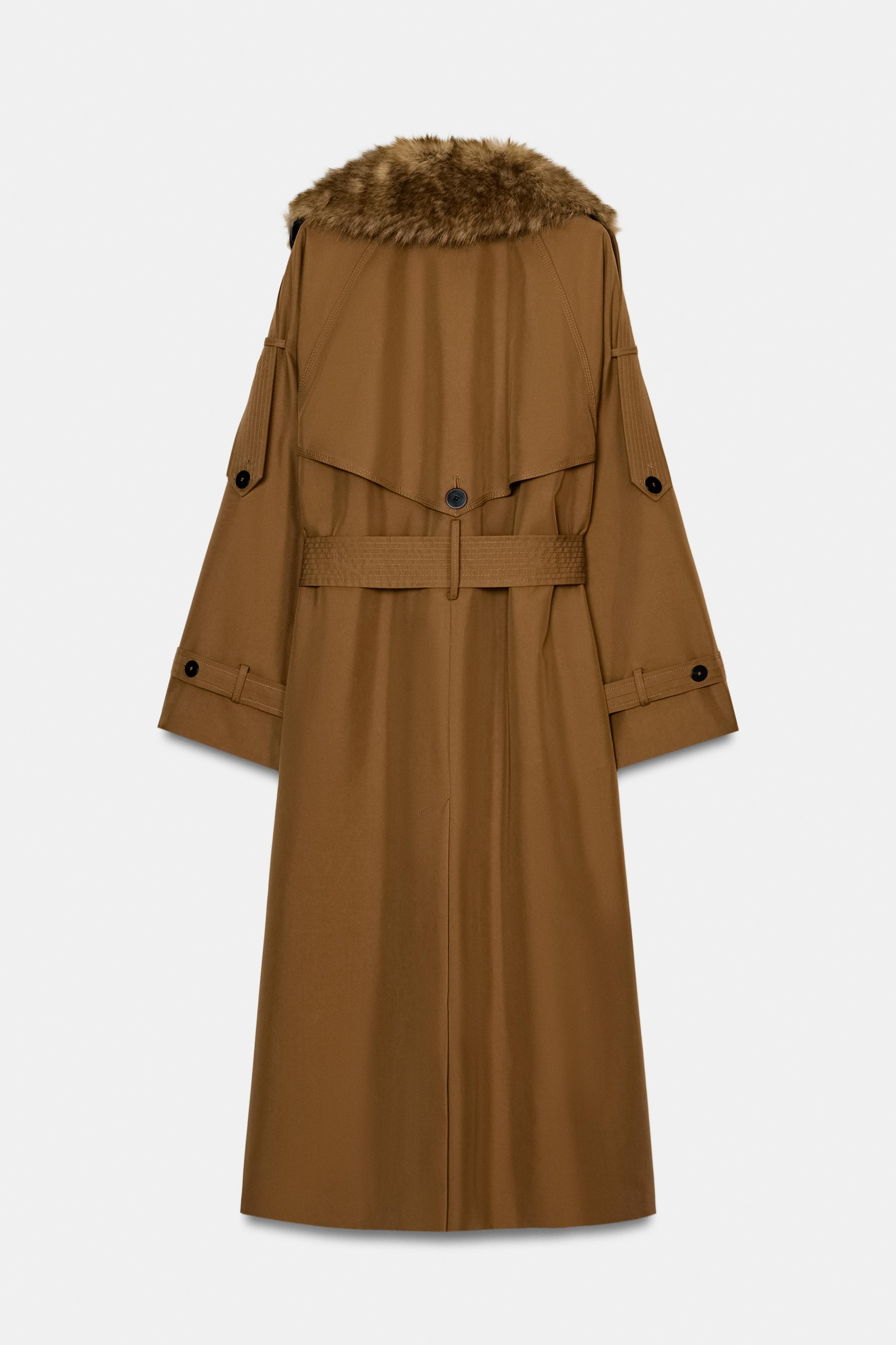OVERSIZED TRENCH COAT WITH FAUX FUR COLLAR ZW COLLECTION LIMITED EDITION | Zara US