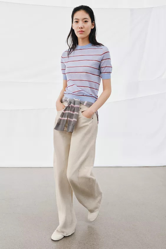 EXTRA-FINE WOOL STRIPED TOP | Zara US