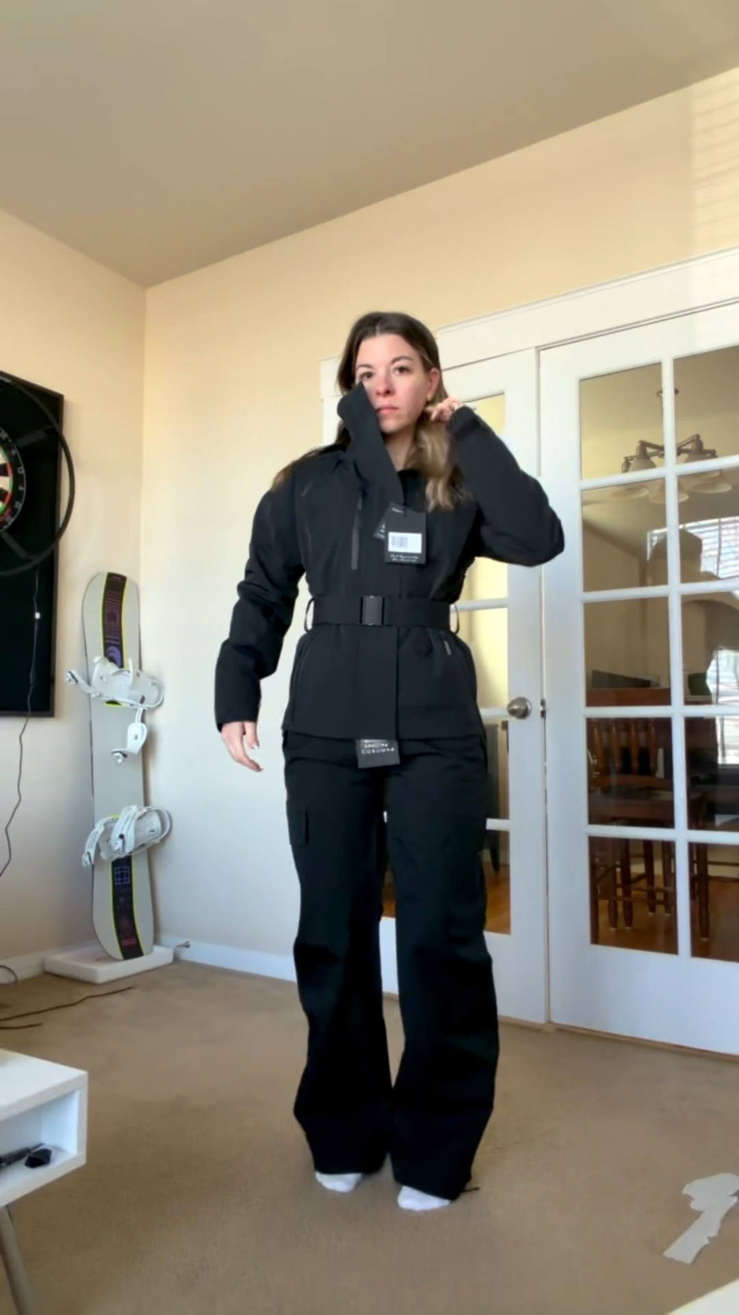 Black Cordova ski suit jacket and pants. Comfy figure flattering ski gear

Wearing my usual small/2

Ski
Winter sports
Winter vacation
Snow boarding
Winter gear
Skiing 

#LTKActive #LTKTravel #LTKgrwm