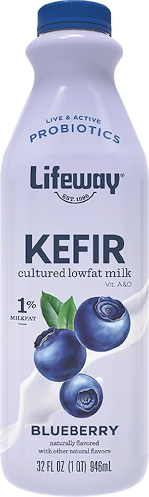 Amazon.com: Lifeway Low Fat Kefir \u2013 Probiotic Drink with 10g Protein, 12 Live Active Cultures - Up to 99% Lactose Free, Gluten Free \u2013 Blueberry, 32 oz. : Grocery & Gourmet Food | Amazon (US)