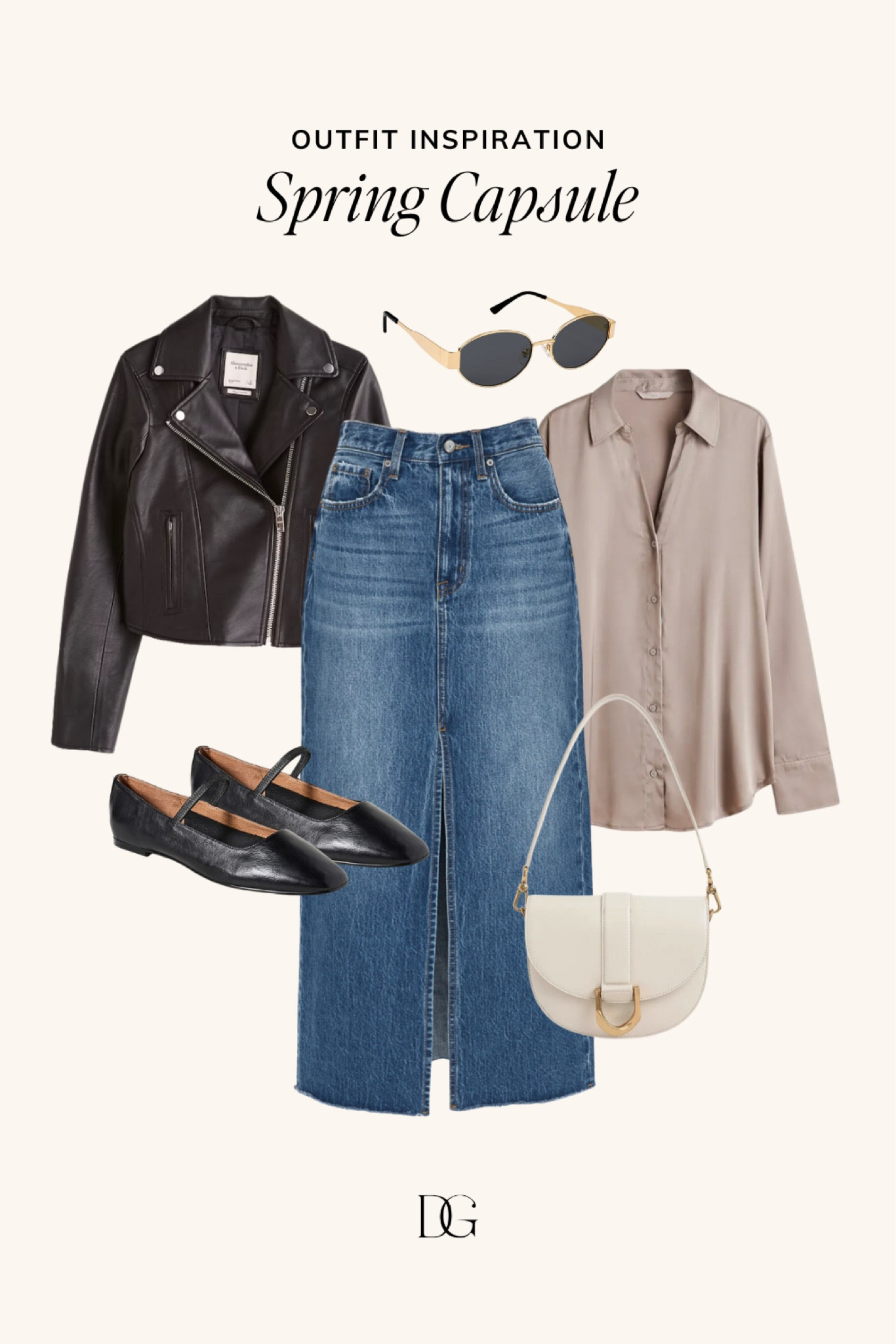 Spring Capsule Wardrobe for 2024 // Capsule wardrobe, spring outfits, spring outfit, spring staples, spring fashion, elevated spring outfit, casual spring outfit, simple spring outfit, neutral spring outfit, denim skirt outfit, ballet flats outfit

#LTKSeasonal #LTKfindsunder100 #LTKstyletip