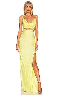 For Love & Lemons Kyra Cut Out Maxi Dress in Yellow from Revolve.com | Revolve Clothing (Global)