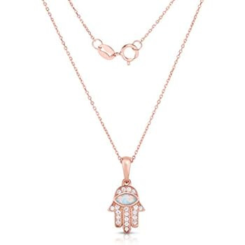 18K Gold Hamsa Pendant Necklace - Evil Eye Necklace - Dainty Necklaces for Women - Boho Necklace | Amazon (US)