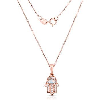 18K Gold Hamsa Pendant Necklace - Evil Eye Necklace - Dainty Necklaces for Women - Boho Necklace | Amazon (US)