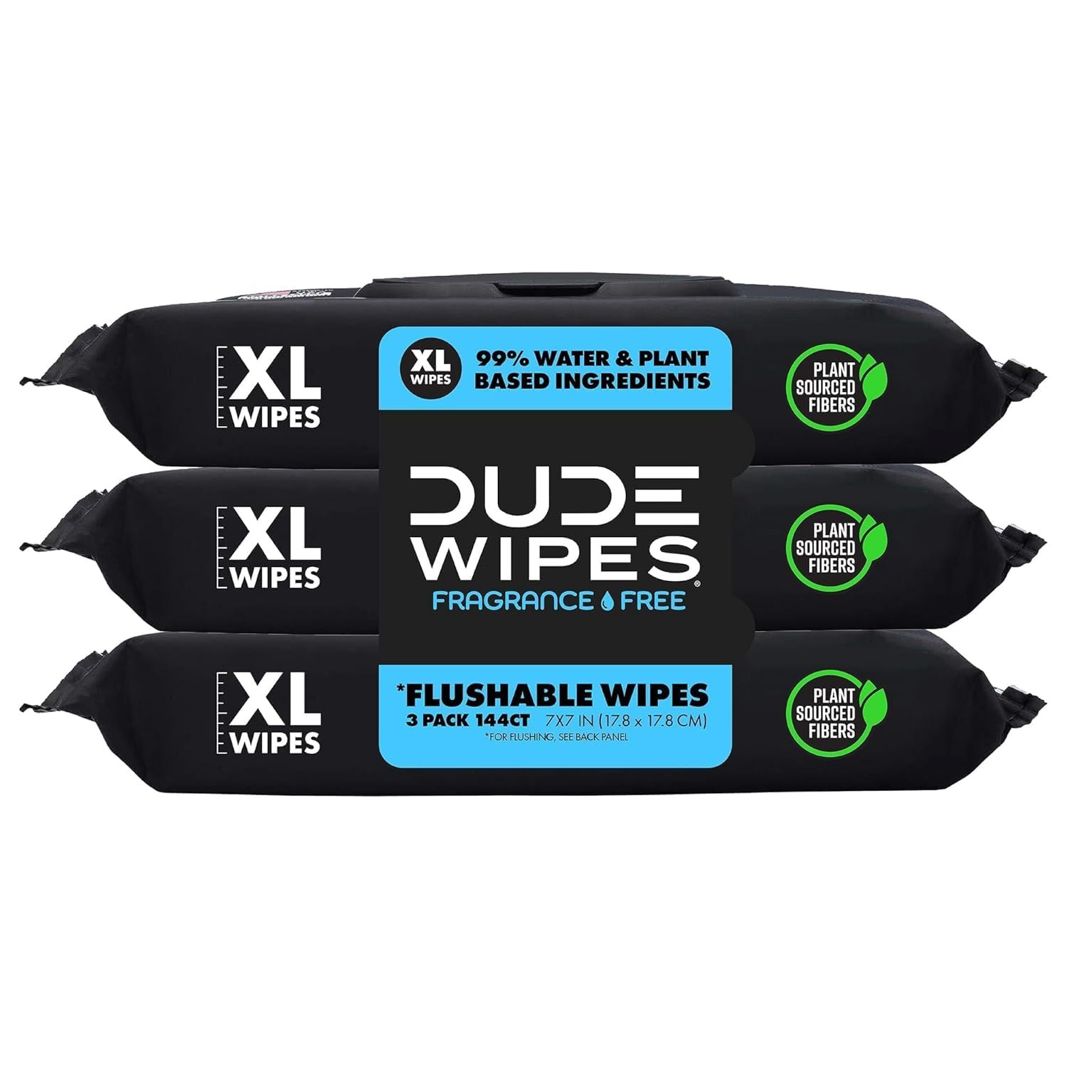 DUDE Wipes - Flushable Wipes - 3 Pack, 144 Wipes - Unscented Extra-Large Adult Wet Wipes - Vitami... | Amazon (US)